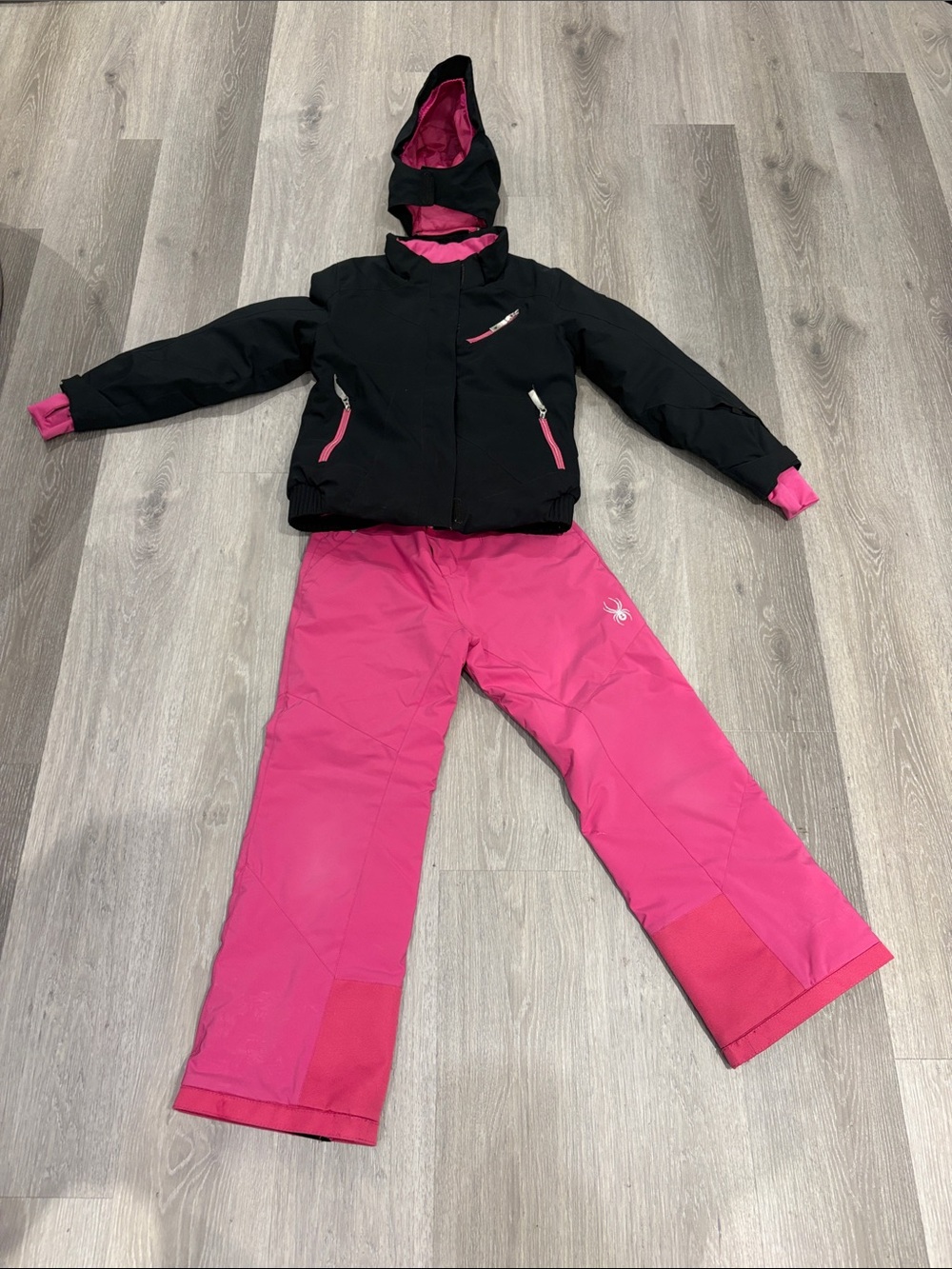 Spyder Kids Black and Bright Pink Snow Jacket and Pants
